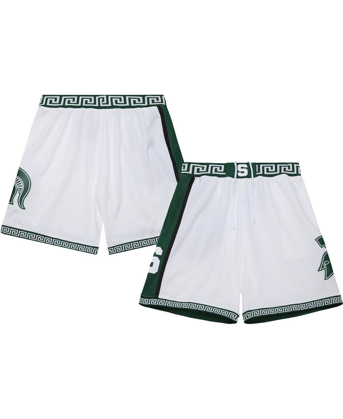 Shop Mitchell & Ness Men's  White Michigan State Spartans 125th Basketball Anniversary 1999 Throwback Shor