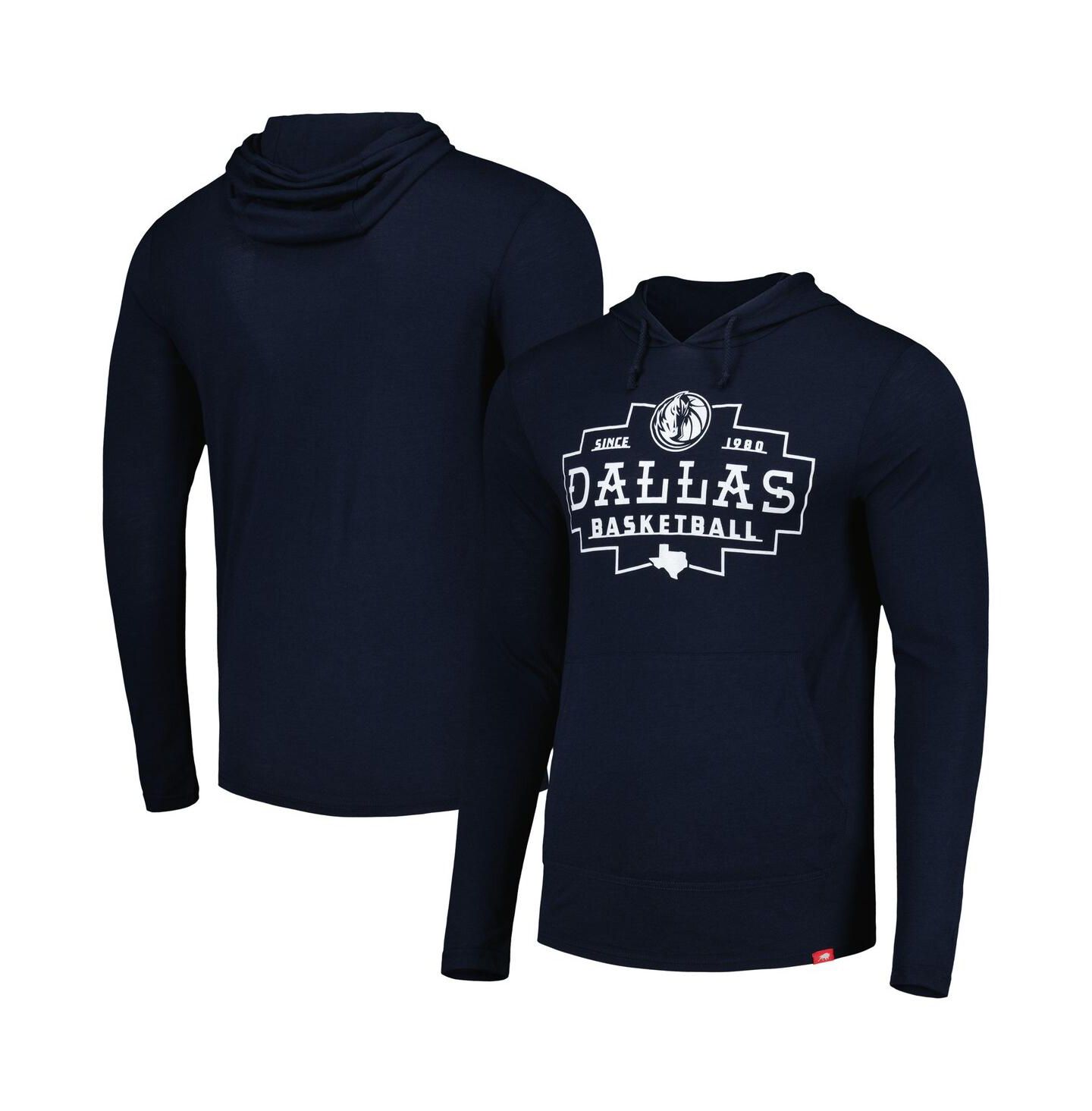 Худи Sportiqe Navy Dallas Mavericks Rowan Tri-Blend Long Sleeve T-shirt — фото 1