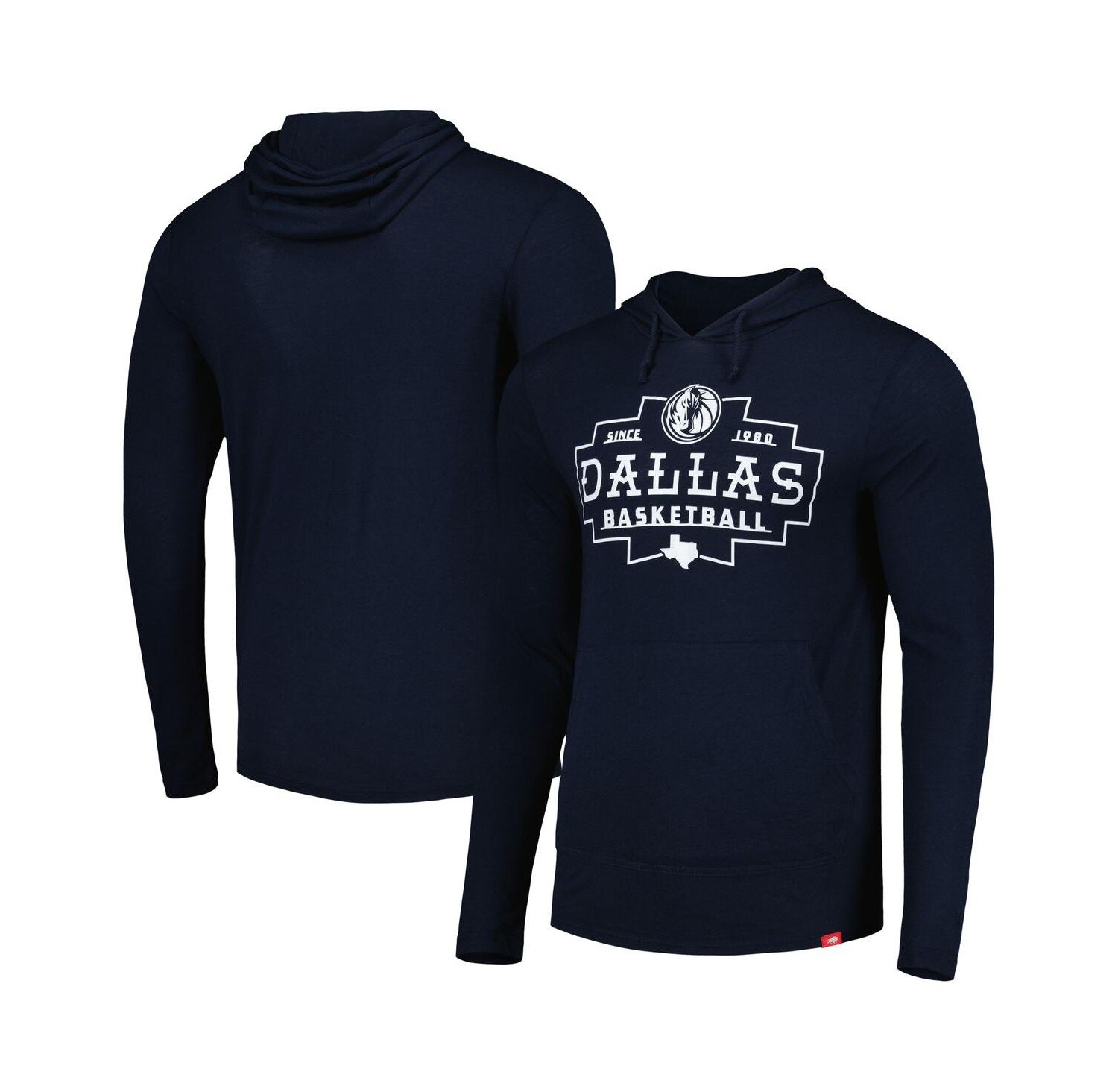 Men's and Women's Navy Dallas Mavericks Rowan Tri-Blend Long Sleeve Hoodie T-shirt