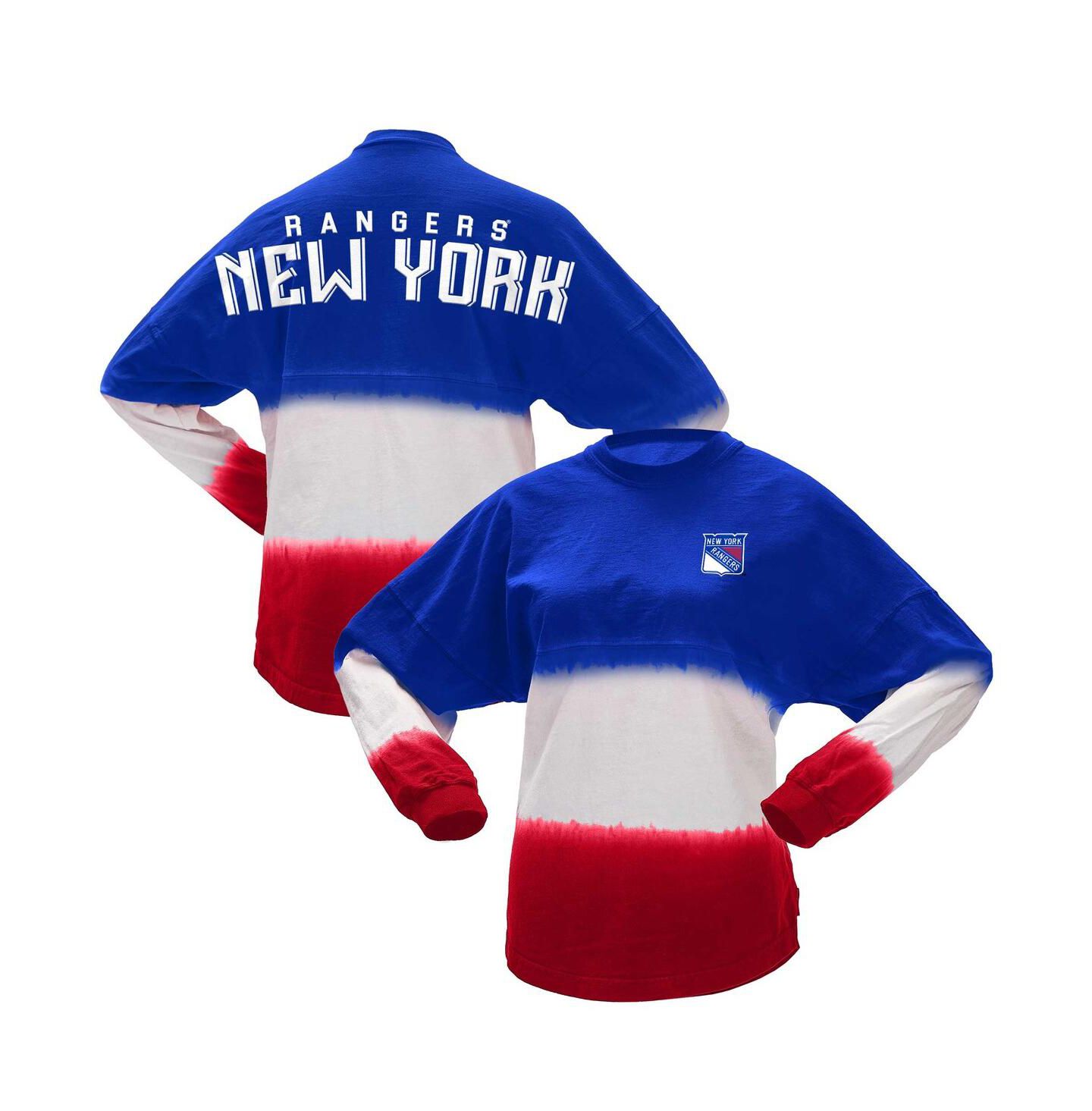 Женская футболка Spirit Jersey Blue, Red New York Rangers Ombre Long Sleeve — фото 1