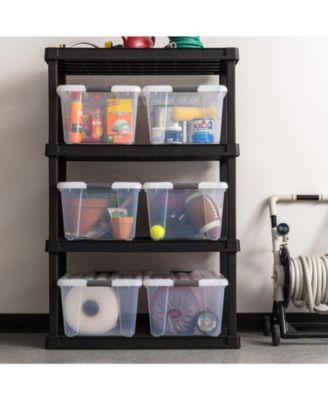 45qt Clear View Plastic Storage Bin with Lid and Latching Buckles