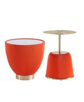 Anderson 2-Piece Leatherette Upholstered End Table Set