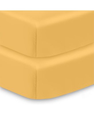 Cotton Percale Fitted Sheet, For 52" x 28" Crib & Toddler Bed Mattress (2-Pack)