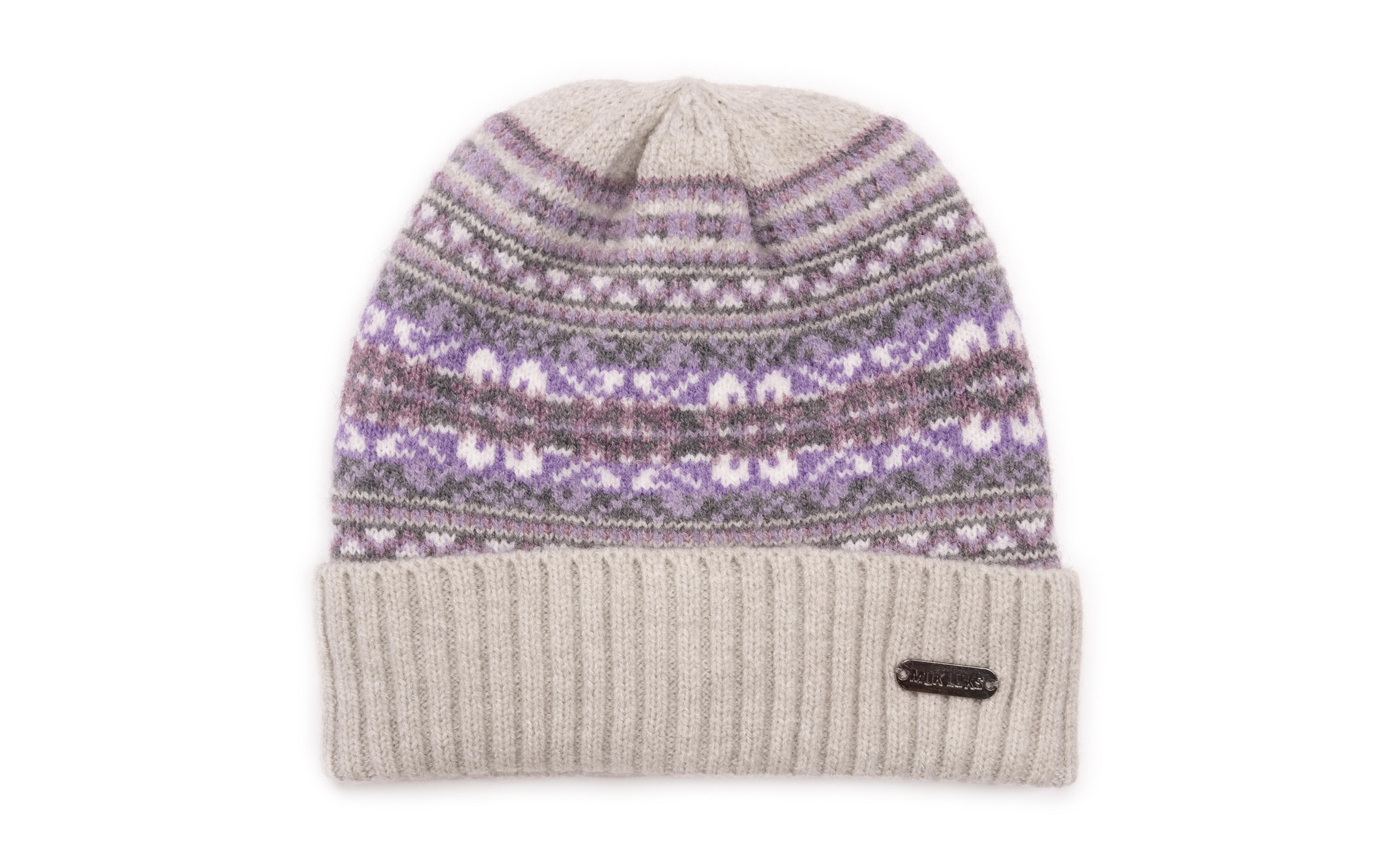 Muk Luks Women's Patterned Hat Eyelash Hat, Md Grey Hthr, One Size