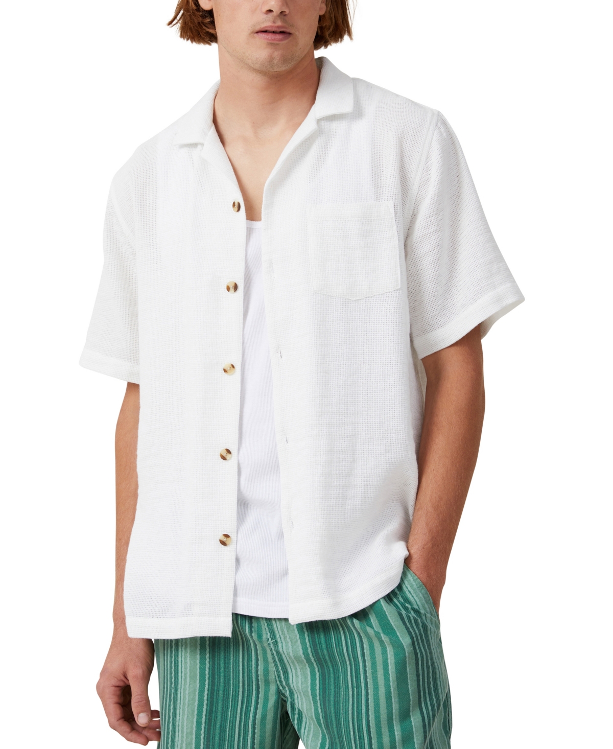 Cotton On Men's Palma Short Sleeve Shirt In White