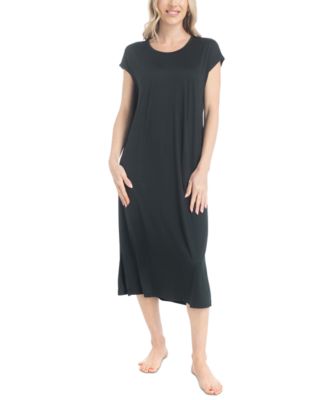 MUK LUKS Women's The Lounge Short-Sleeve Midi Nightgown - Macy's