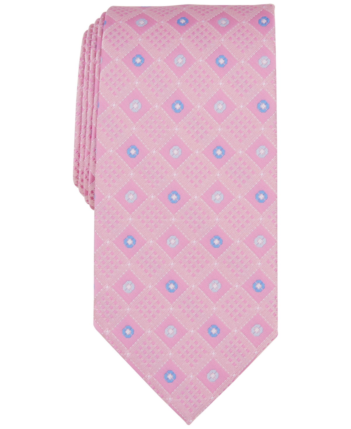 Shop Perry Ellis Men's Laytone Diamond Medallion Tie In Pink