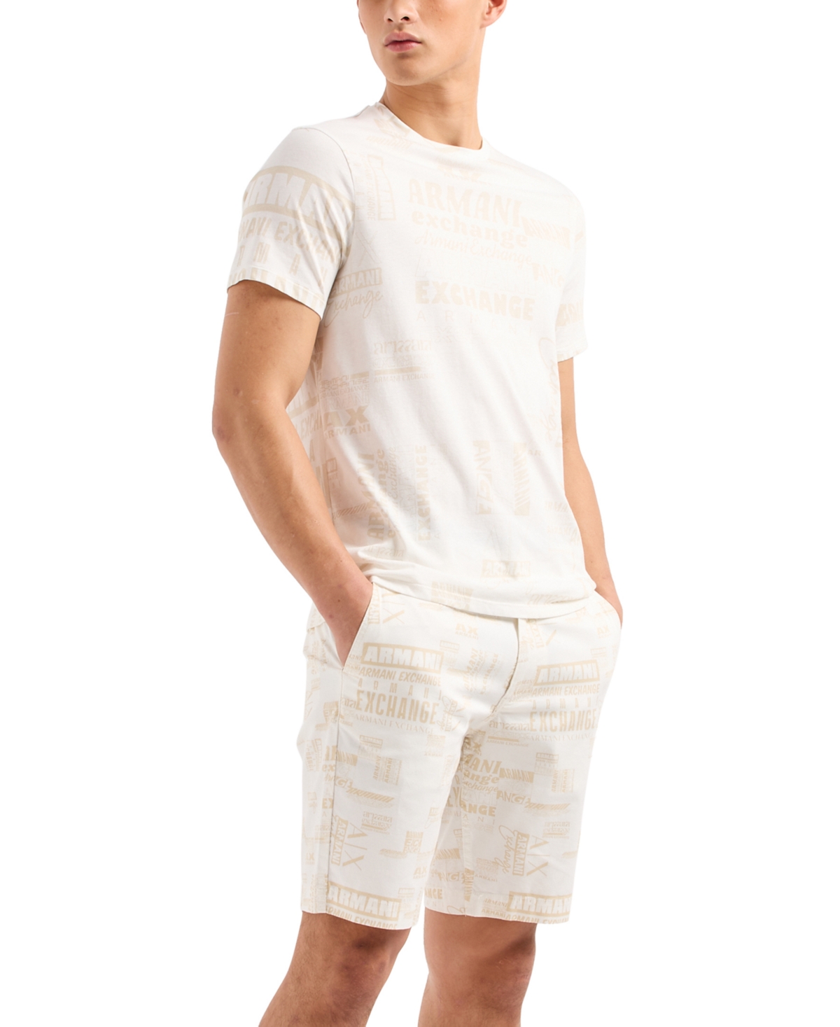 A|X Armani Exchange Men's Regular-Fit All-Over Logo T-Shirt