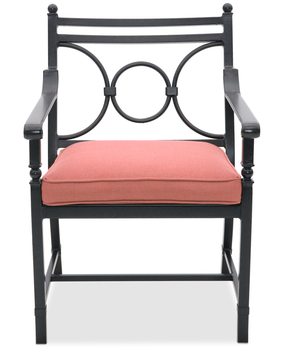 Agio Wythburn Mix And Match Scroll Outdoor Dining Chair In Peony Brick Red,pewter Finish