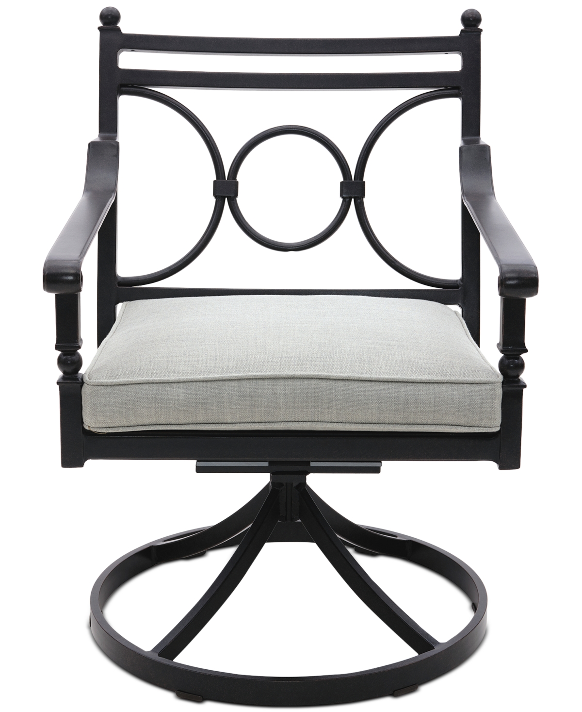 Agio Wythburn Mix And Match Scroll Outdoor Swivel Chair In Oyster Light Grey,pewter Finish