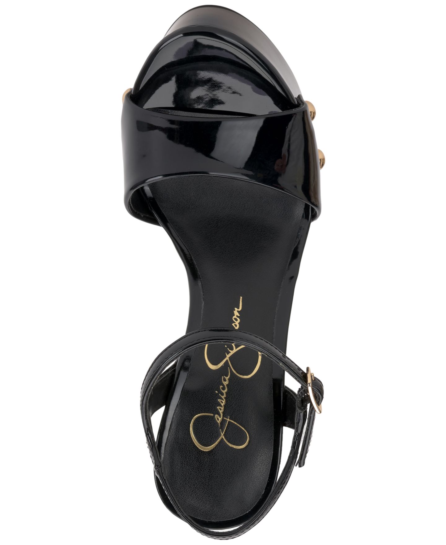 Женские сандалии Jessica Simpson Calenta Platform Dress Sandals, цвет: Чёрный лаковый — фото 4