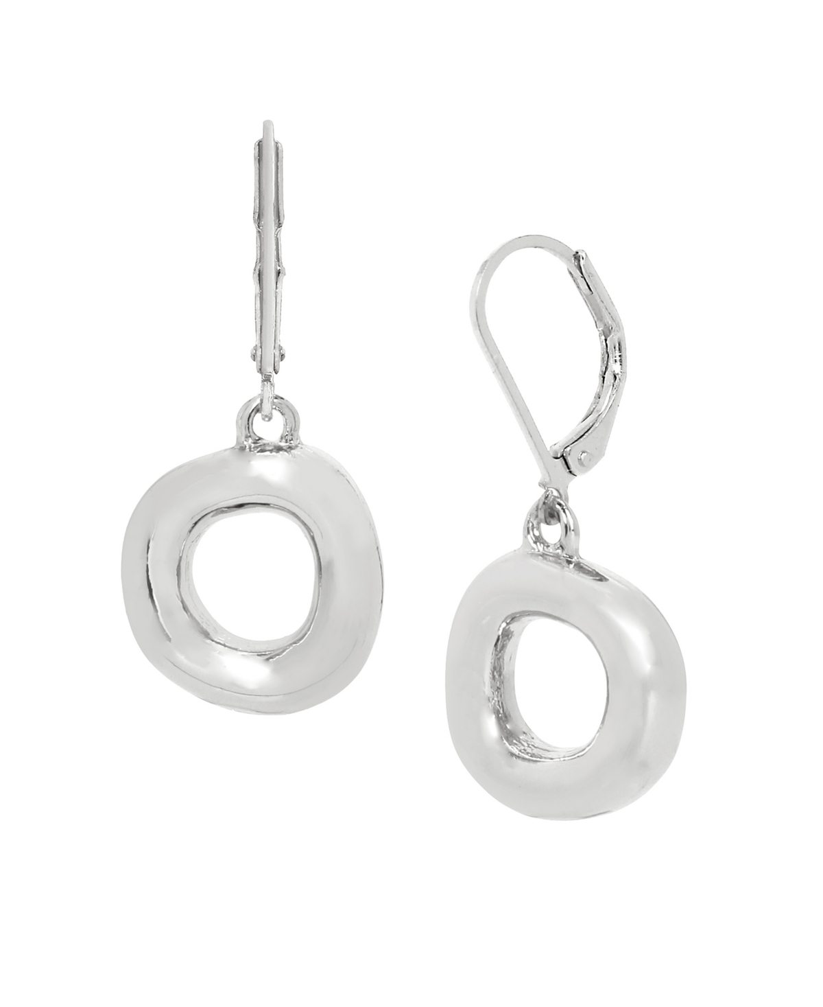 Robert Lee Morris Soho Silver-tone Open Circle Drop Earrings