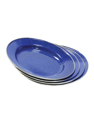 Deluxe 24-Piece Enamel Tableware Set - Blue