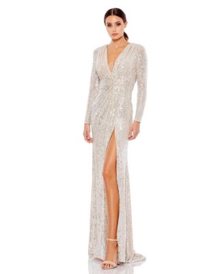 Mac Duggal - Sequin V-Neck Gown