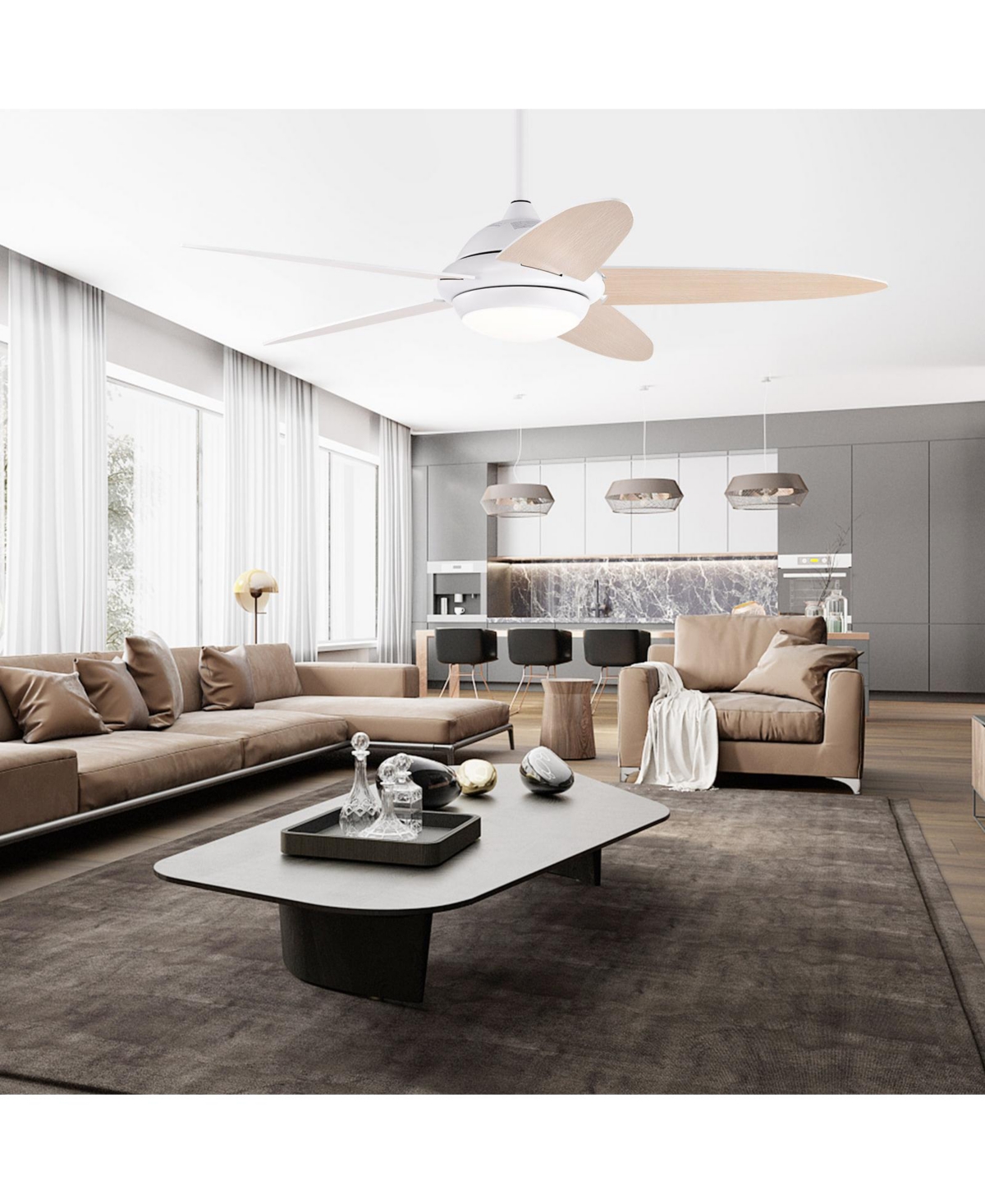 Ceiling Fan with Lights and 3 Lighting Colors