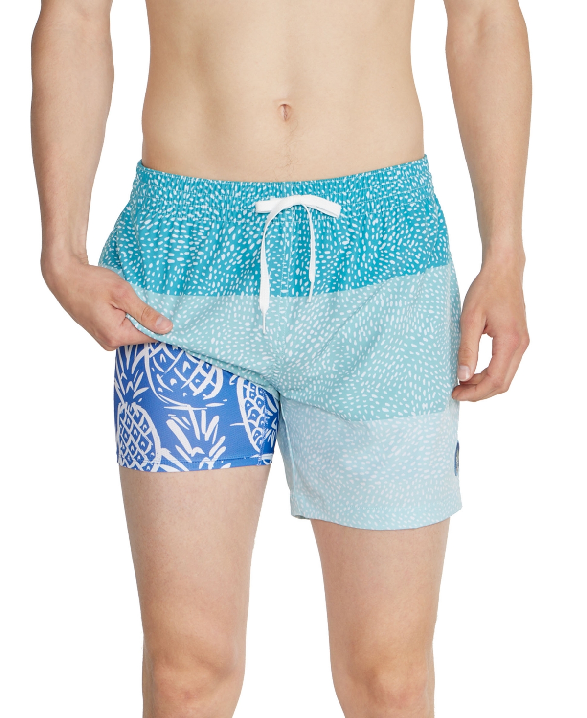 Men's The Whale Sharks Quick-Dry 5-1/2" Swim Trunks with Boxer Brief Liner - Turquoise/Aqua