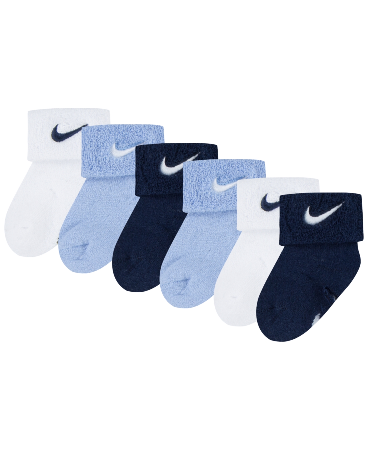 Nike Baby Boys Or Baby Girls Multi Logo Socks, Pack Of 6 In Cobalt Bliss