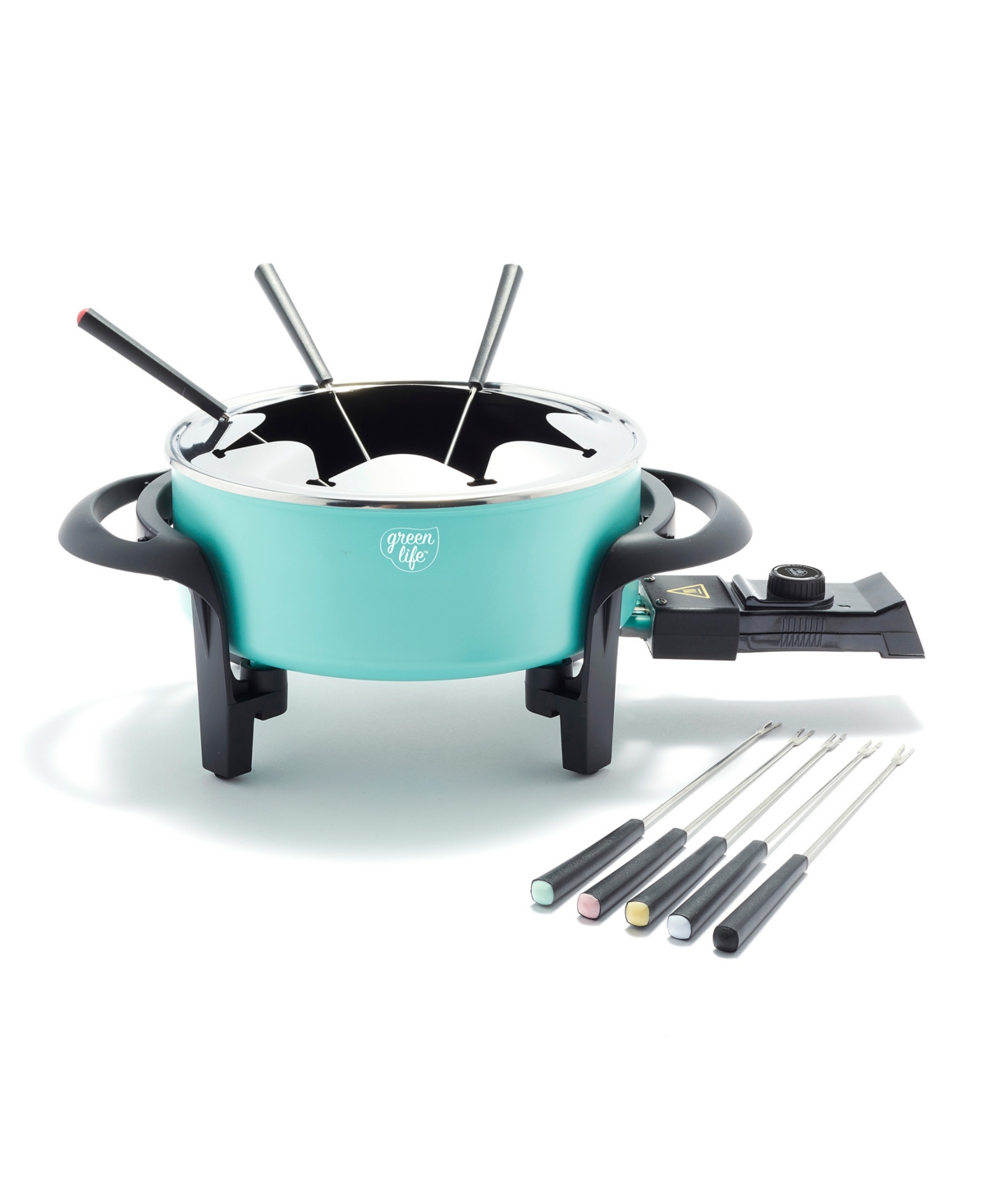 Shop Greenlife Healthy Ceramic Nonstick Fondue Party Set In Turquoise