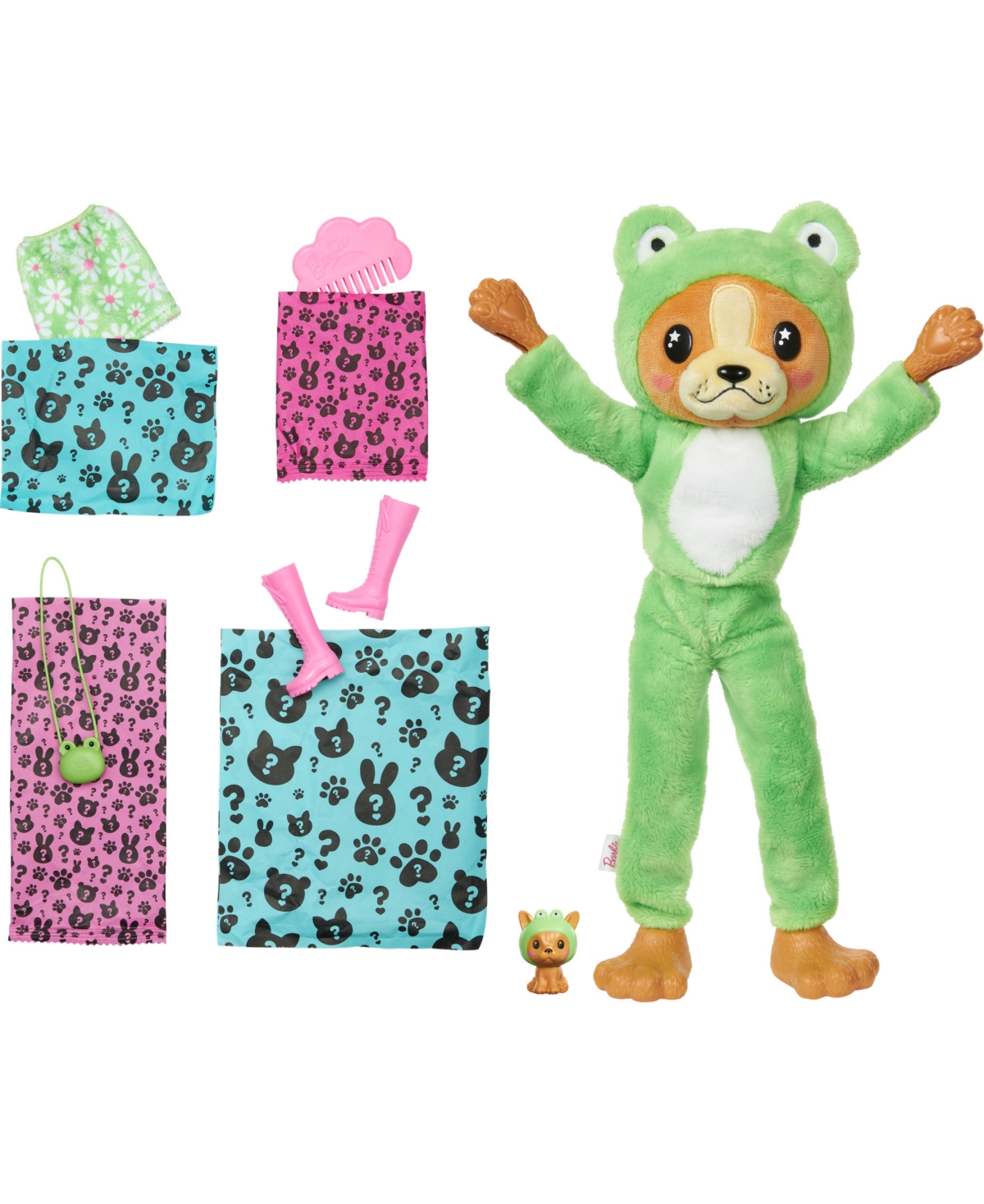 Shop Barbie Cutie Reveal Costume-themed Series Doll And Accessories With 10 Surprises, Puppy As Frog In Multi