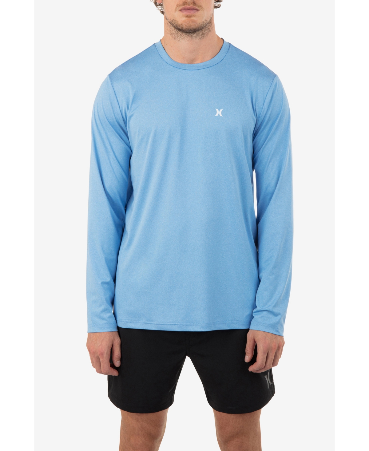 Shop Hurley Men's Everyday Hybrid Upf Long Sleeves Shirt In Bliss Blue