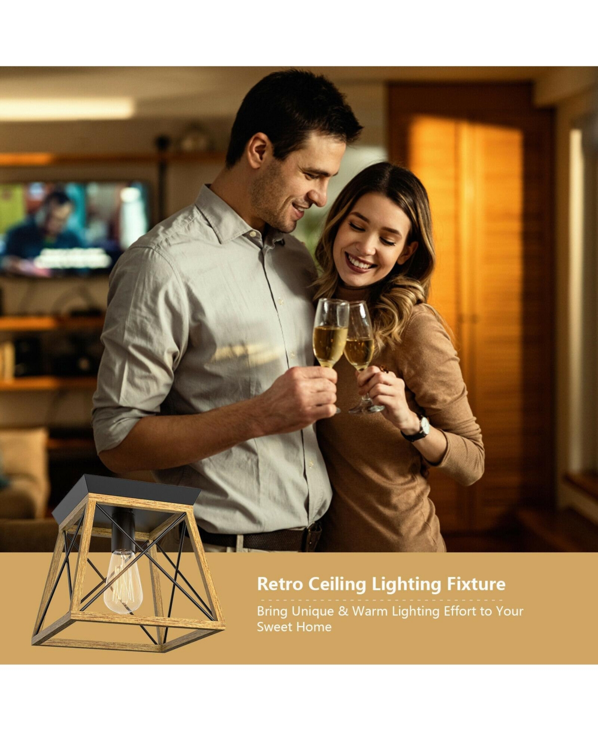 Farmhouse Vintage Like Ceiling Lights With E26 Blub Socket For Hallway Dining Room