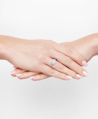 Diamond Emerald-Cut Double Halo Engagement Ring (1-1/2 ct. t.w.) in 14k White Gold