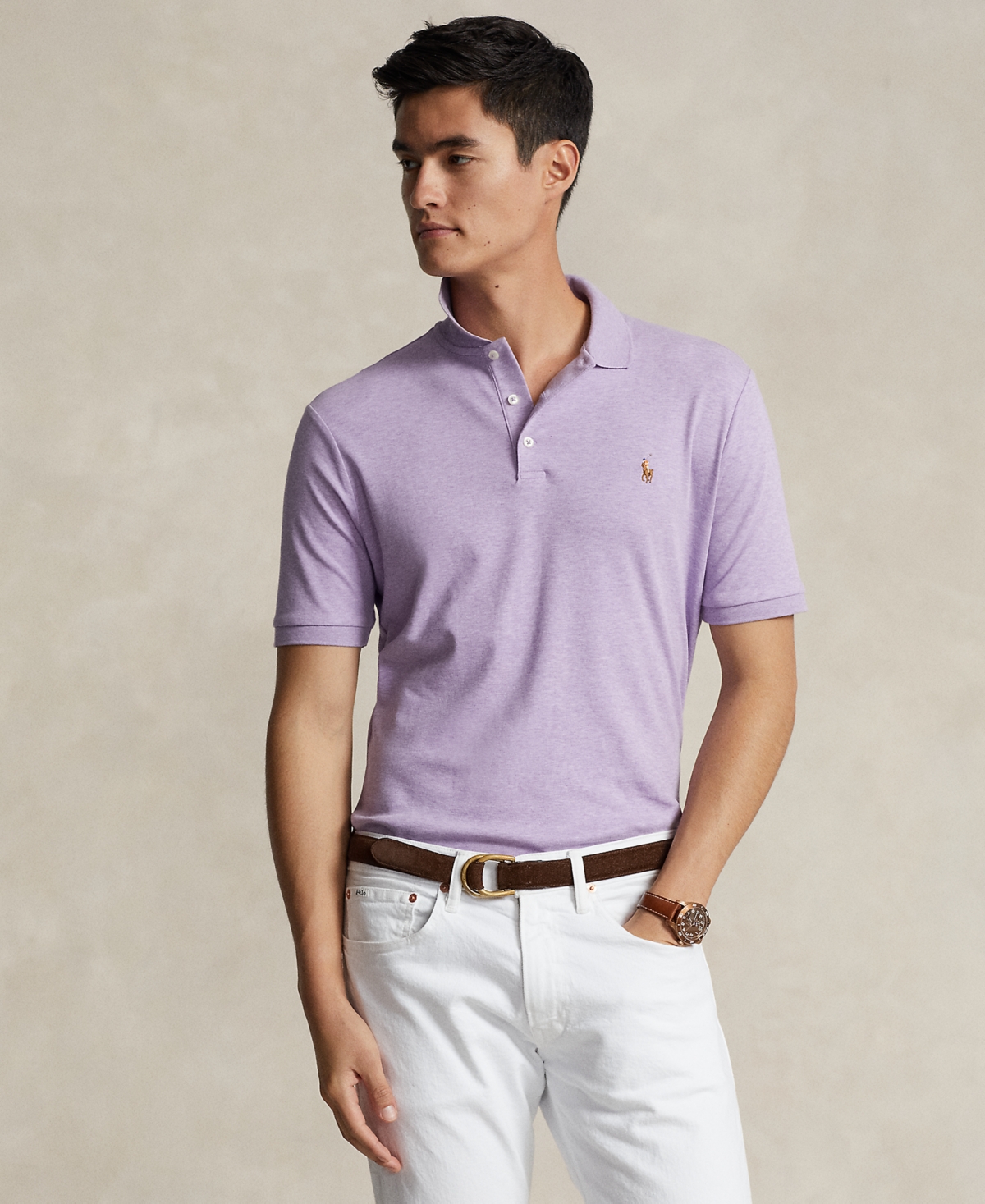 POLO RALPH LAUREN MEN'S CUSTOM SLIM FIT SOFT COTTON POLO SHIRT