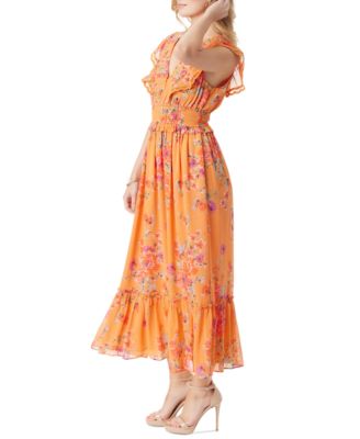 Jessica Simpson Women's Phillipa Floral-Print Ruffled Maxi Dress - Macy's
