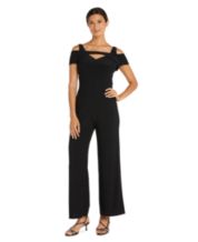Aayomet Petite Jumpsuits for Women Womens Fashion Splicing Solid Color Slim  Sleeveless Belt Decorative Beaded Jumpsuit,Black XXL