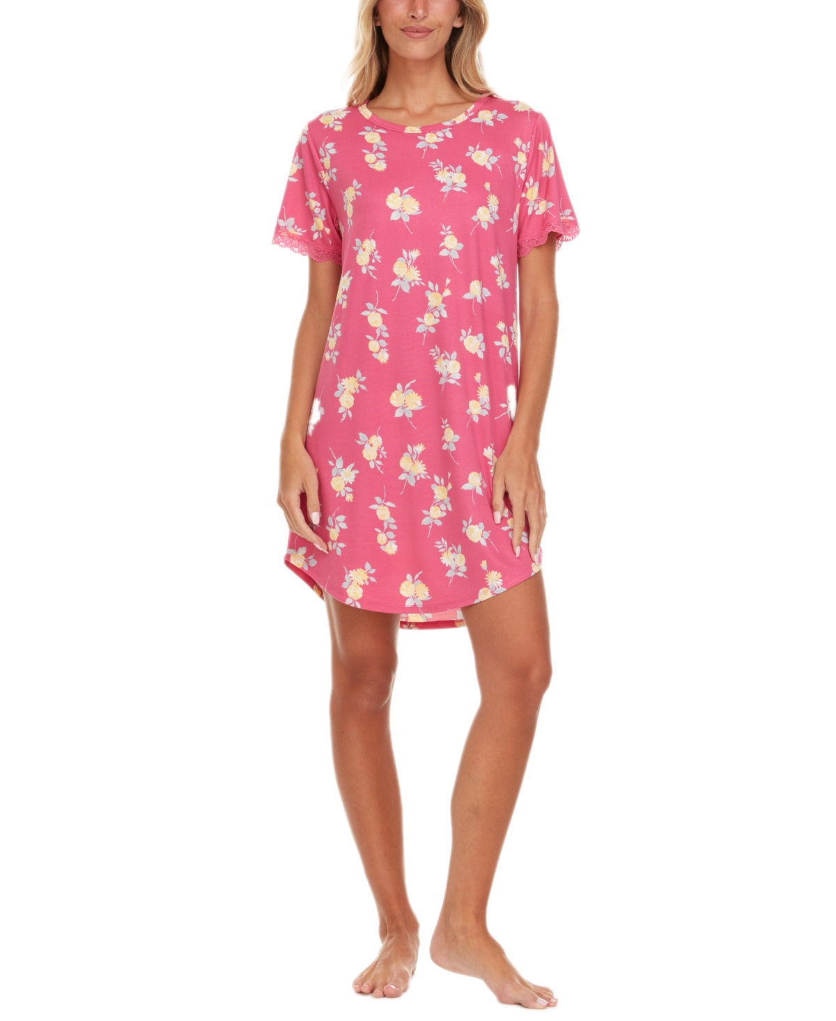 Women's Kathleen Short Sleeve Sleepshirt - Pink