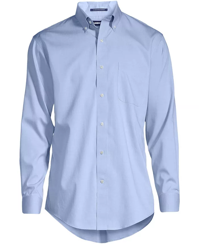 Men's Traditional Fit Solid No Iron Supima Pinpoint Buttondown Collar Dress Shirt - thumbnail 7