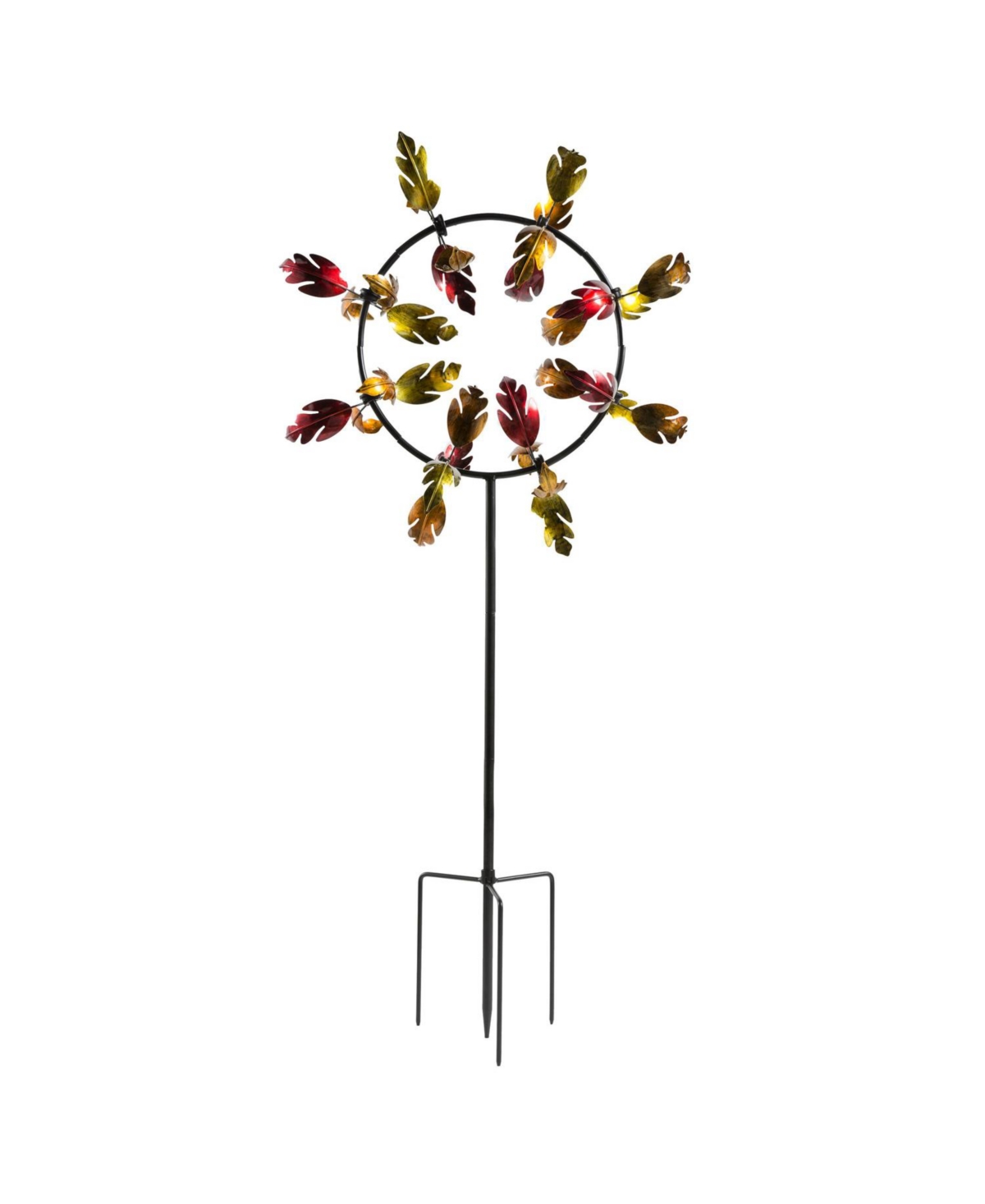 Fall Leaves Jubilee Outdoor Kinetic Wind Spinner Red and Gold - Yellow