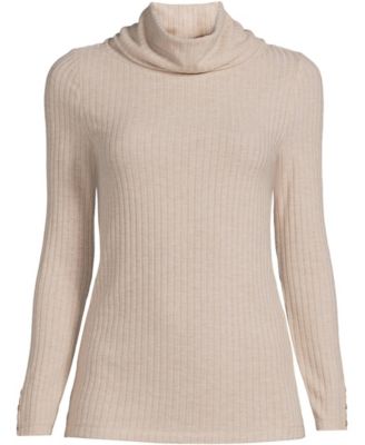 Women's Long Sleeve Wide Rib Cowl Neck Tee