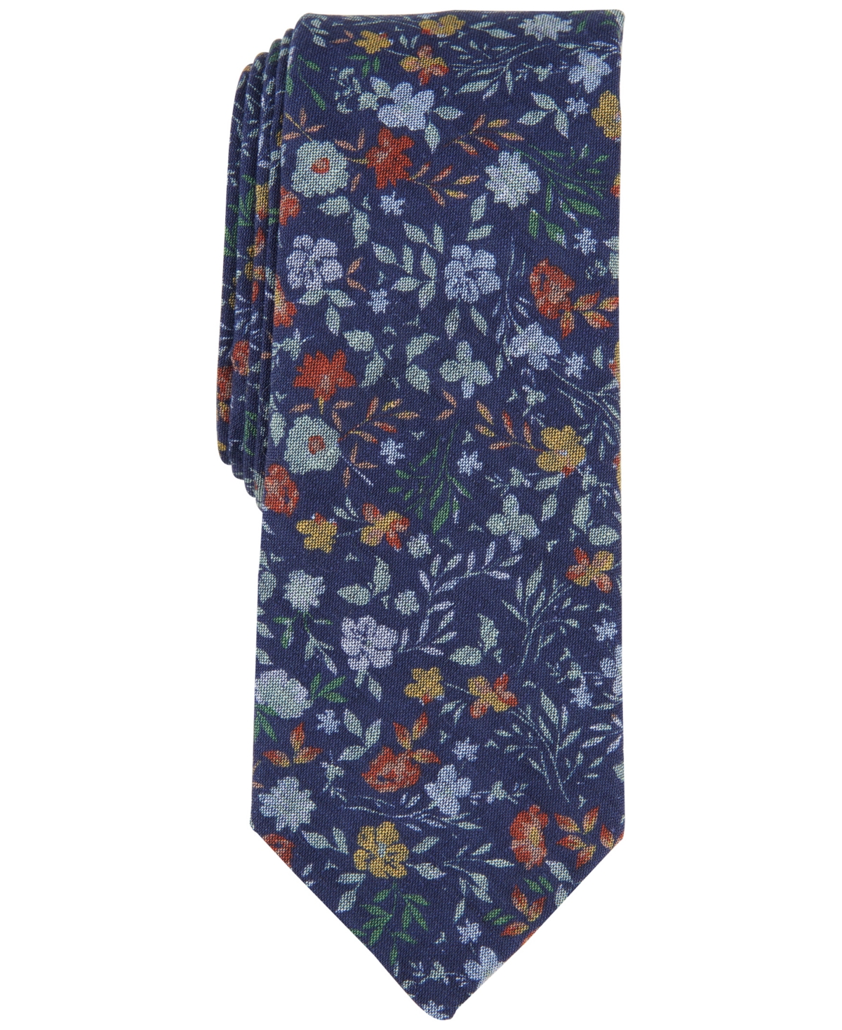 Shop Bar Iii Men's Atkinson Floral Tie, Created For Macy's In Navy
