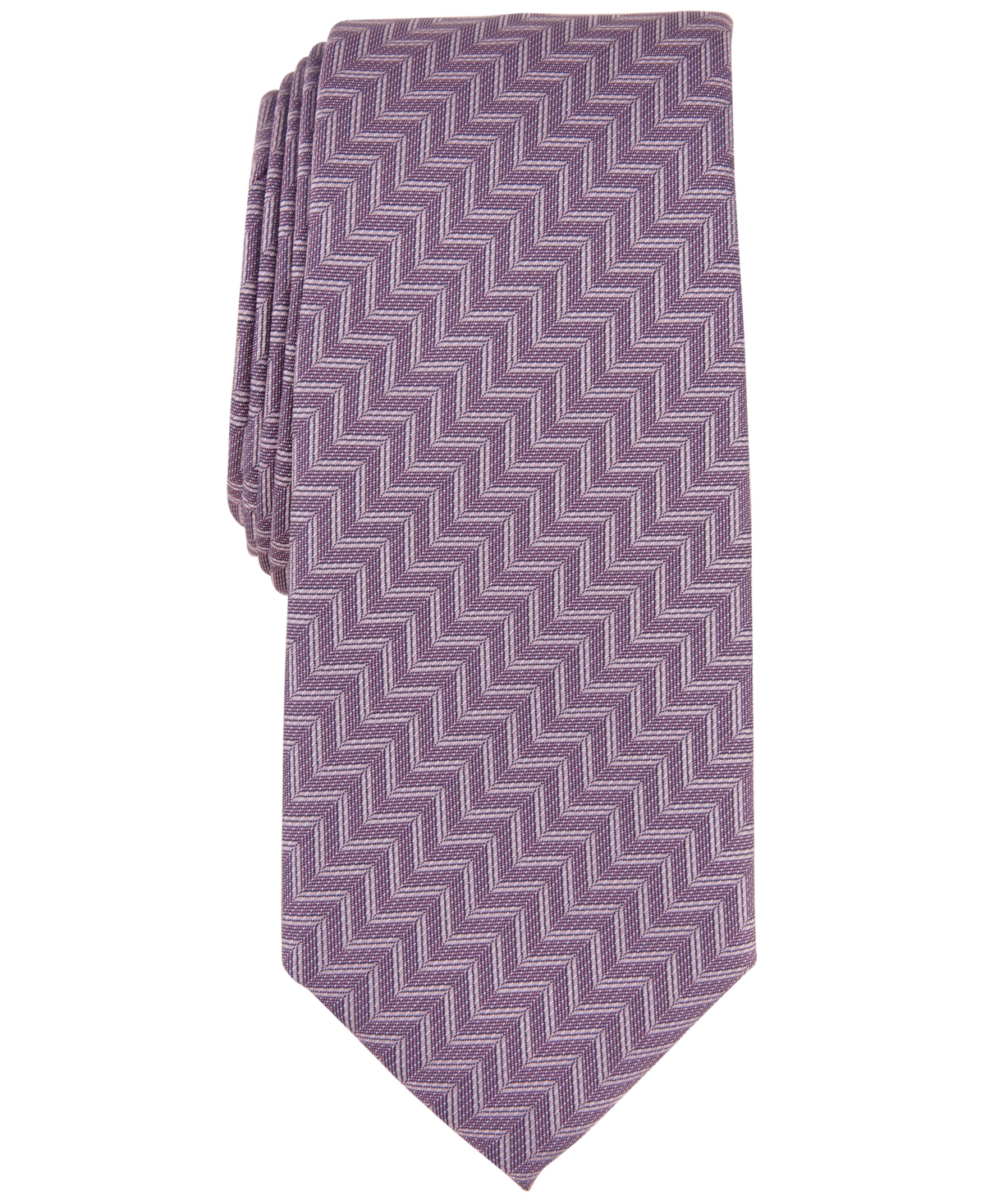 Alfani Men's Donovan Zig-zag Tie, Created For Macy's In Pink