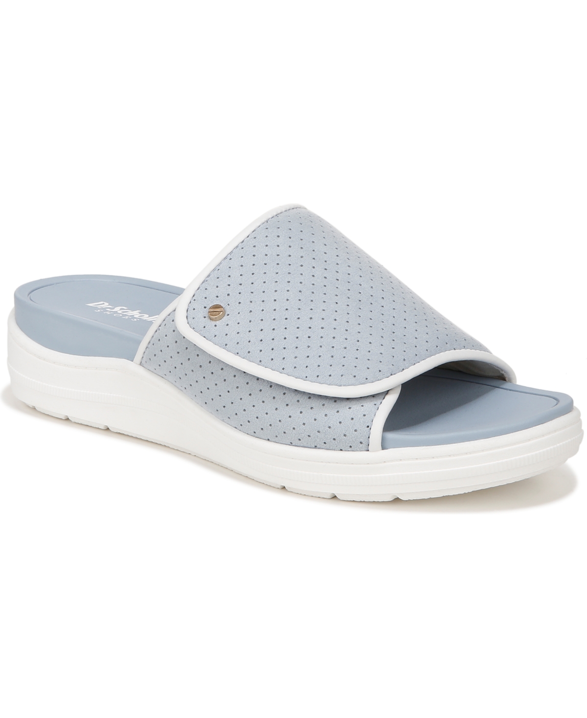 Shop Dr. Scholl's Women's Time Off Set Slide Sandals In Summer Blue Fabric