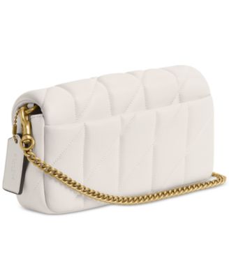Quilted Pillow Leather Tabby Wristlet with Chain
