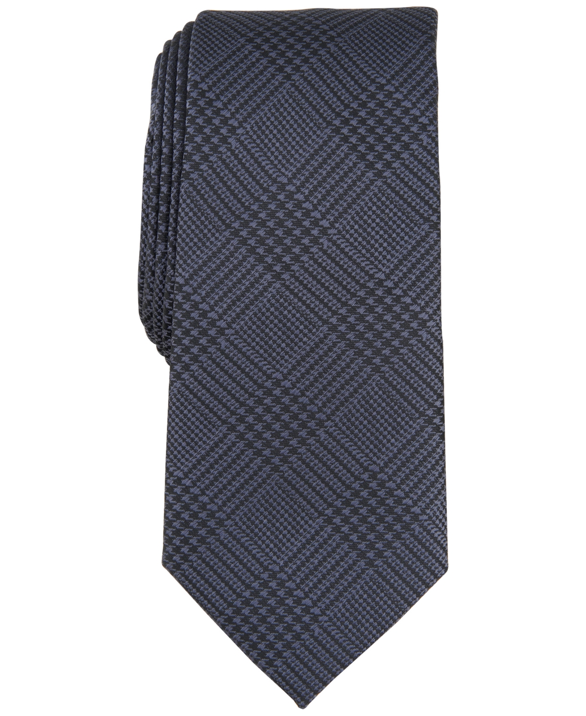 Men's Foxboro Plaid Tie, Created for Macy's - Silver