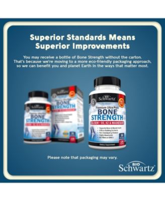 Bone Strength Supplement with Calcium + D3, K2 & Magnesium 120ct