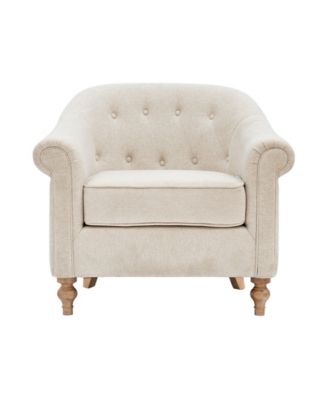 Martha Stewart Fayette 35" Tufted Fabric Upholstered Accent Arm Chair