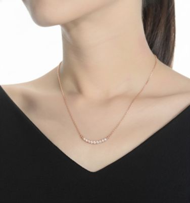 Sterling Silver Cubic Zirconia Bezel-Set Necklace