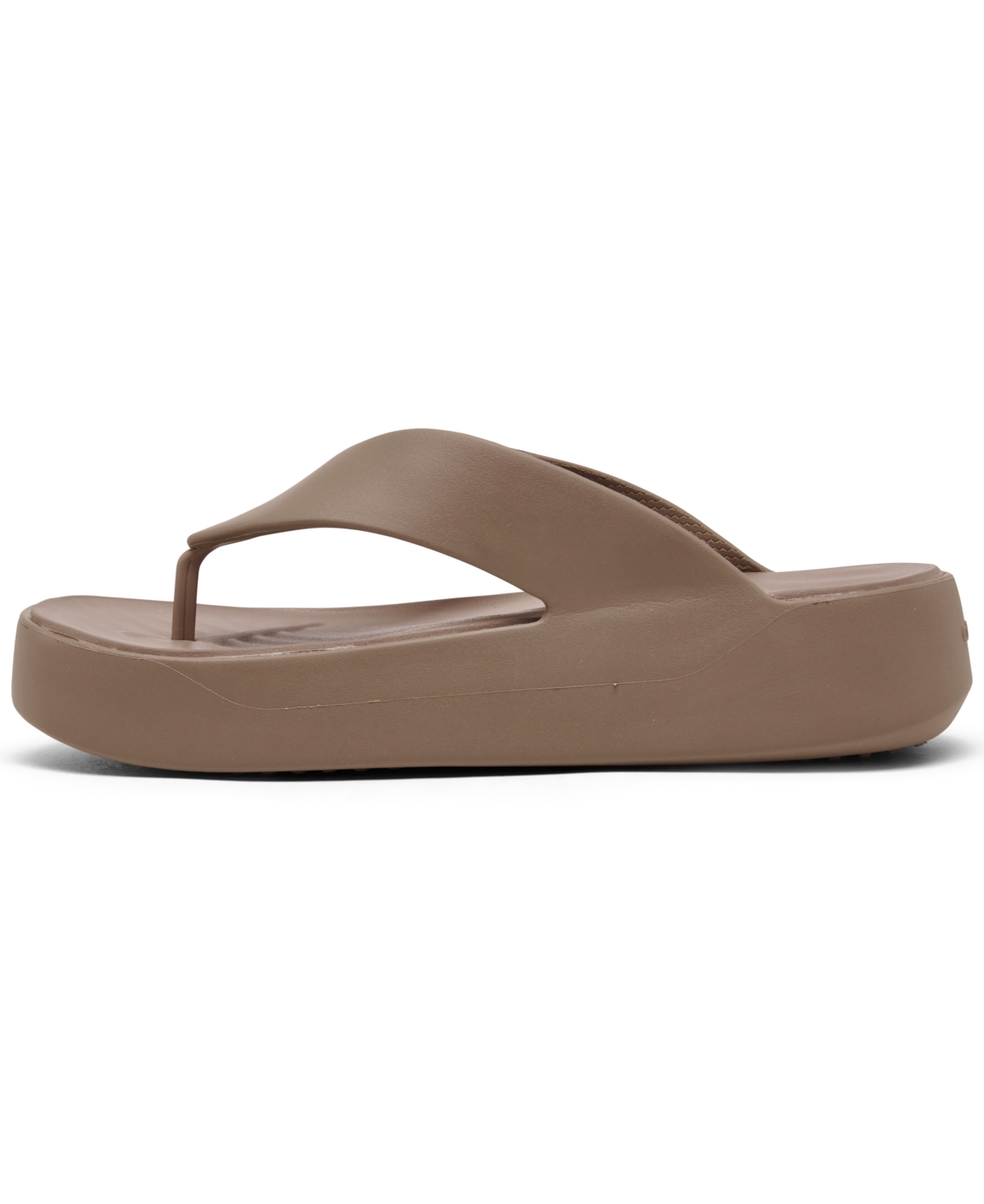 Shop Crocs Women's Getaway Platform Casual Flip-flop Sandals From Finish Line In Latte