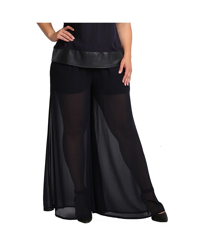 Standards Practices Women s Plus Size Chiffon Elastic Palazzo