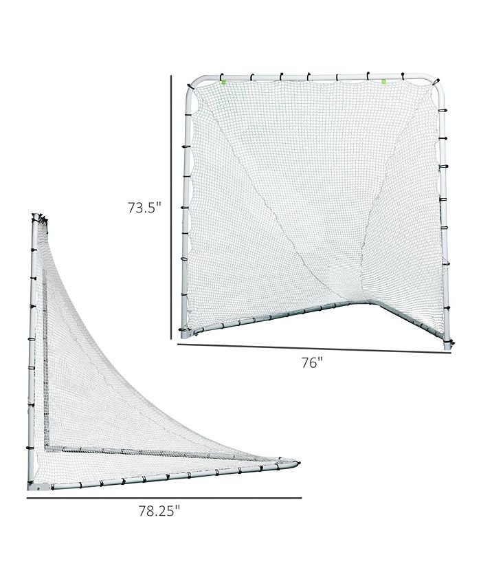 Soozier Lacrosse Net w/ Steel Frame, Backyard Folding Lacrosse Goal, 6