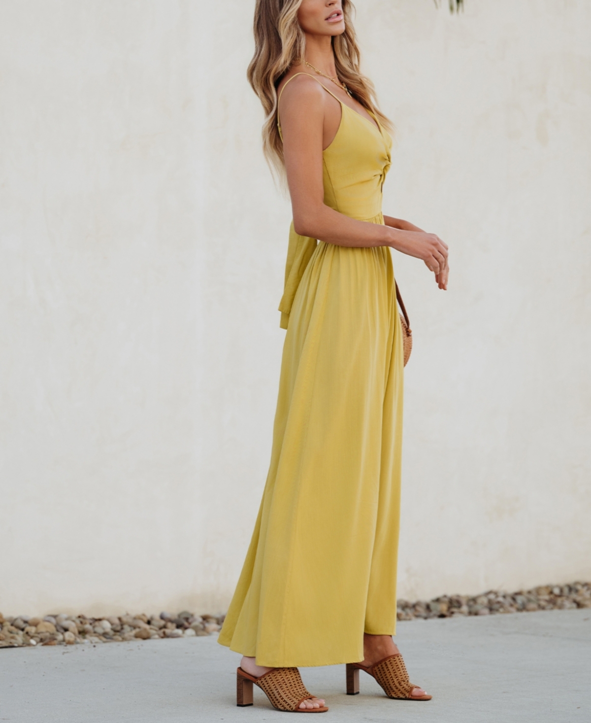 Cupshe Women's Front Twist & Keyhole Maxi Beach Dress