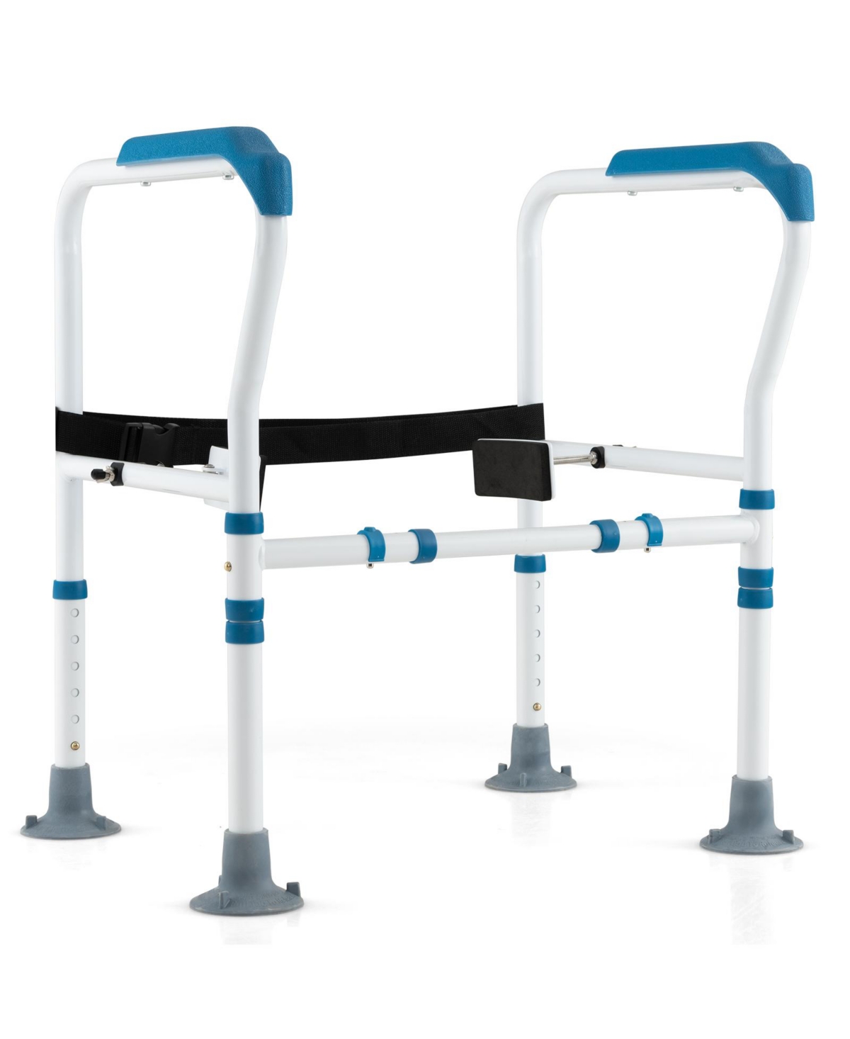 Toilet Safety Rail with Adjustable Height for Elderly - White
