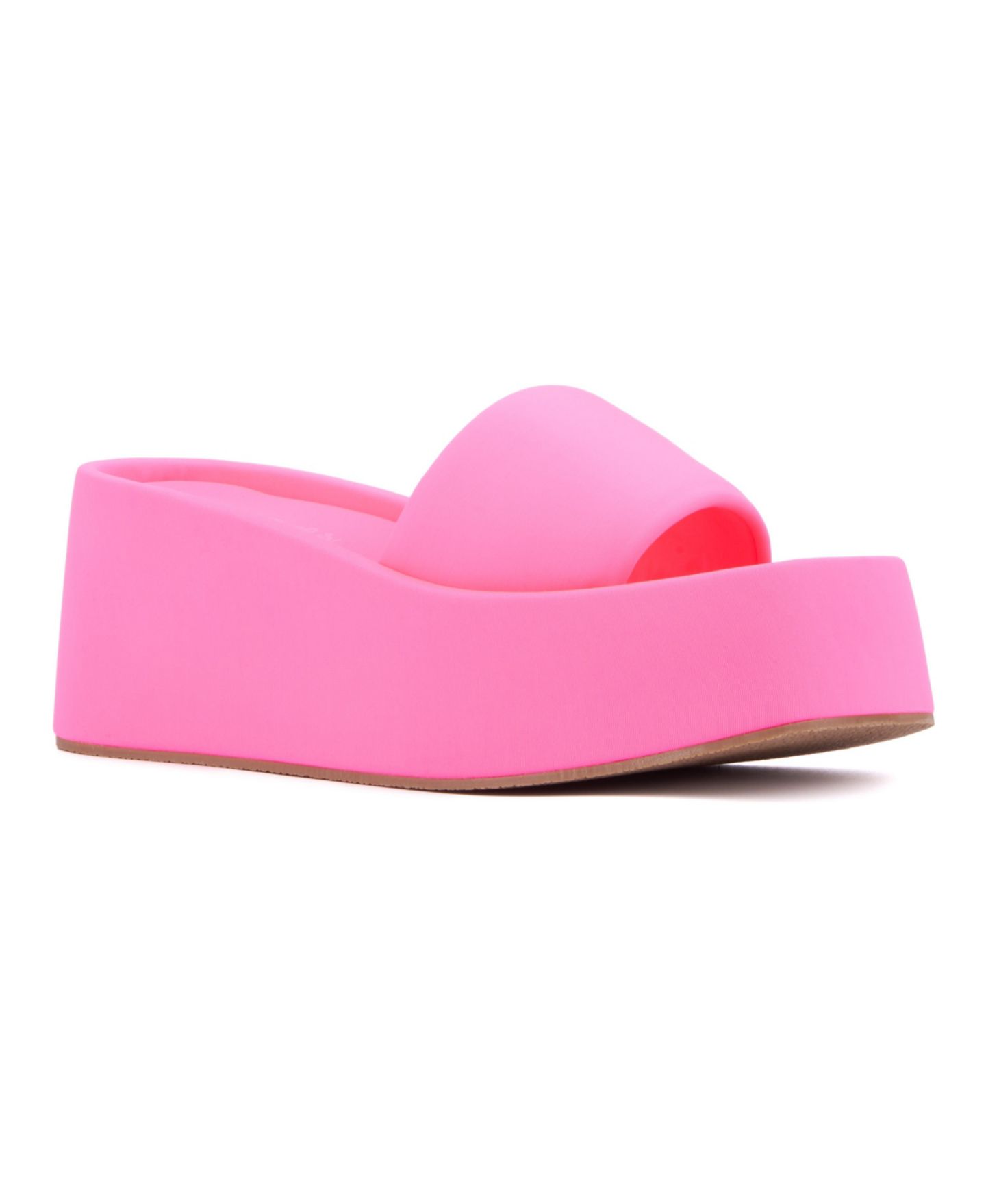 Женские сандалии Olivia Miller Uproar Wedge Sandal, цвет: Неоновый розовый — фото 1