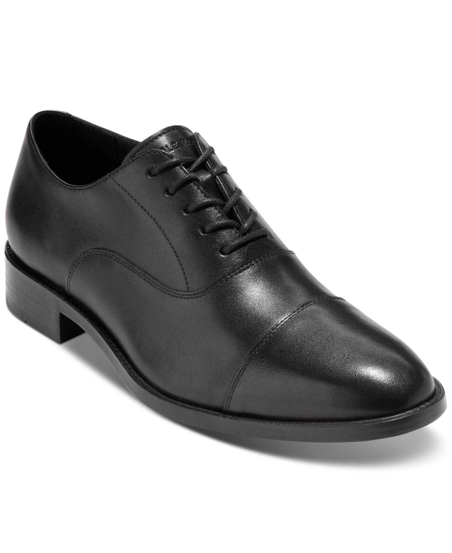 Мужские туфли Cole Haan Hawthorne Lace-Up Cap-Toe Oxford Dress Shoes, цвет: Чёрный — фото 1