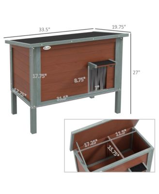 Outdoor Cat House, Wooden Feral Cat House W/ Removable Floor,