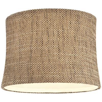 Dortmund Charcoal Medium Drum Lamp Shade 13" Top x 14" Bottom x 10" High (Spider) Replacement with Harp and Finial